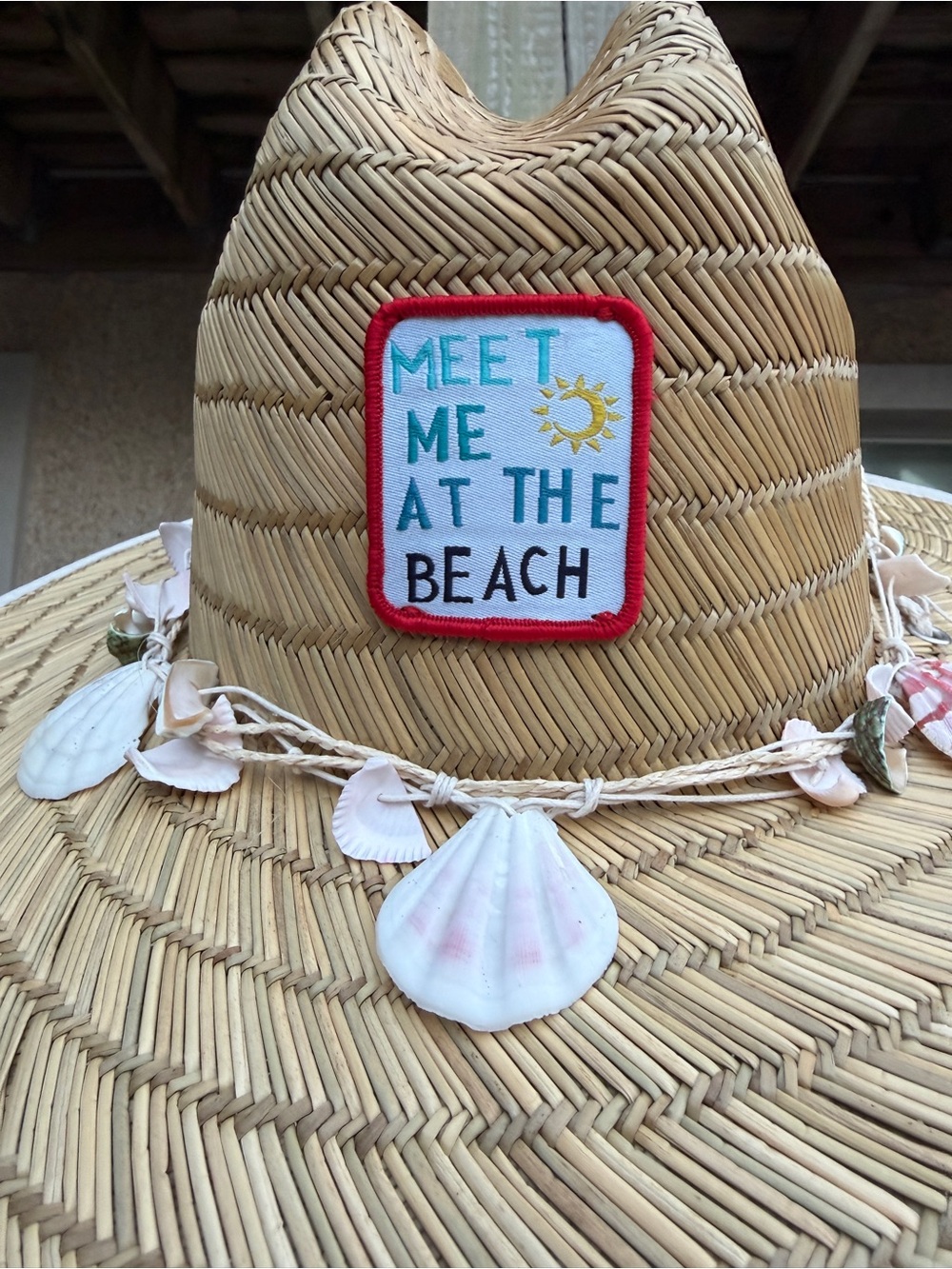 Anthropologie Lucky Zone Patch Lifeguard Straw Sun Hat NWT ☀️🌊 - Picture 6 of 8